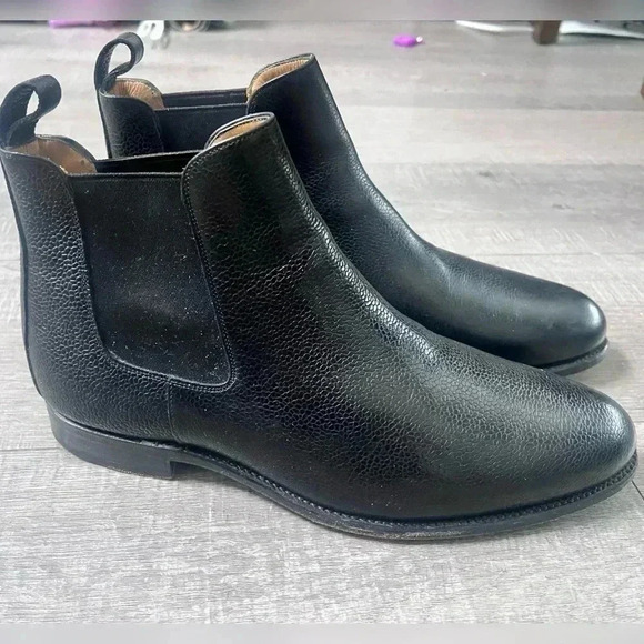 TAFT Black Leather Chelsea Pull On Ankle Boots Handcrafted In Spain Size 10 - Picture 7 of 7